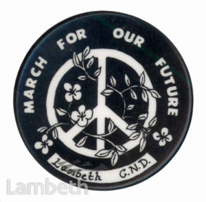 LAMBETH CAMPAIGN FOR NUCLEAR DISARMAMENT BADGE