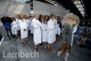 MODELS, LONDON FASHION WEEK, WATERLOO STATION