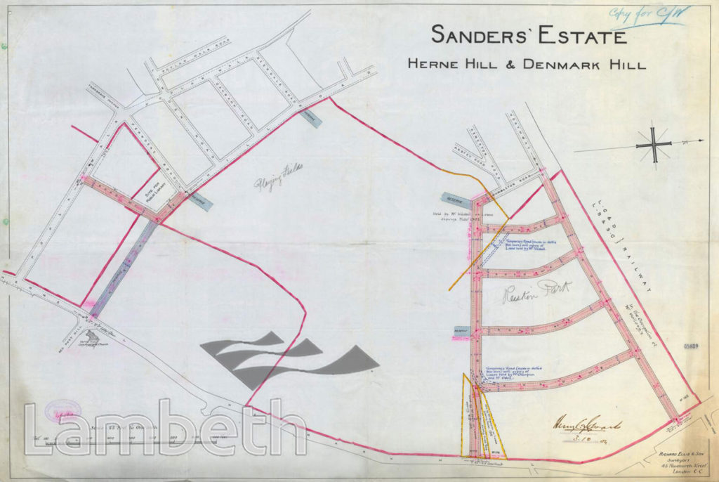 SANDERS ESTATE MAP, DENMARK HILL, HERNE HILL