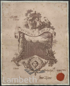 JUBILEE ADMISSION TICKET, VAUXHALL GARDENS