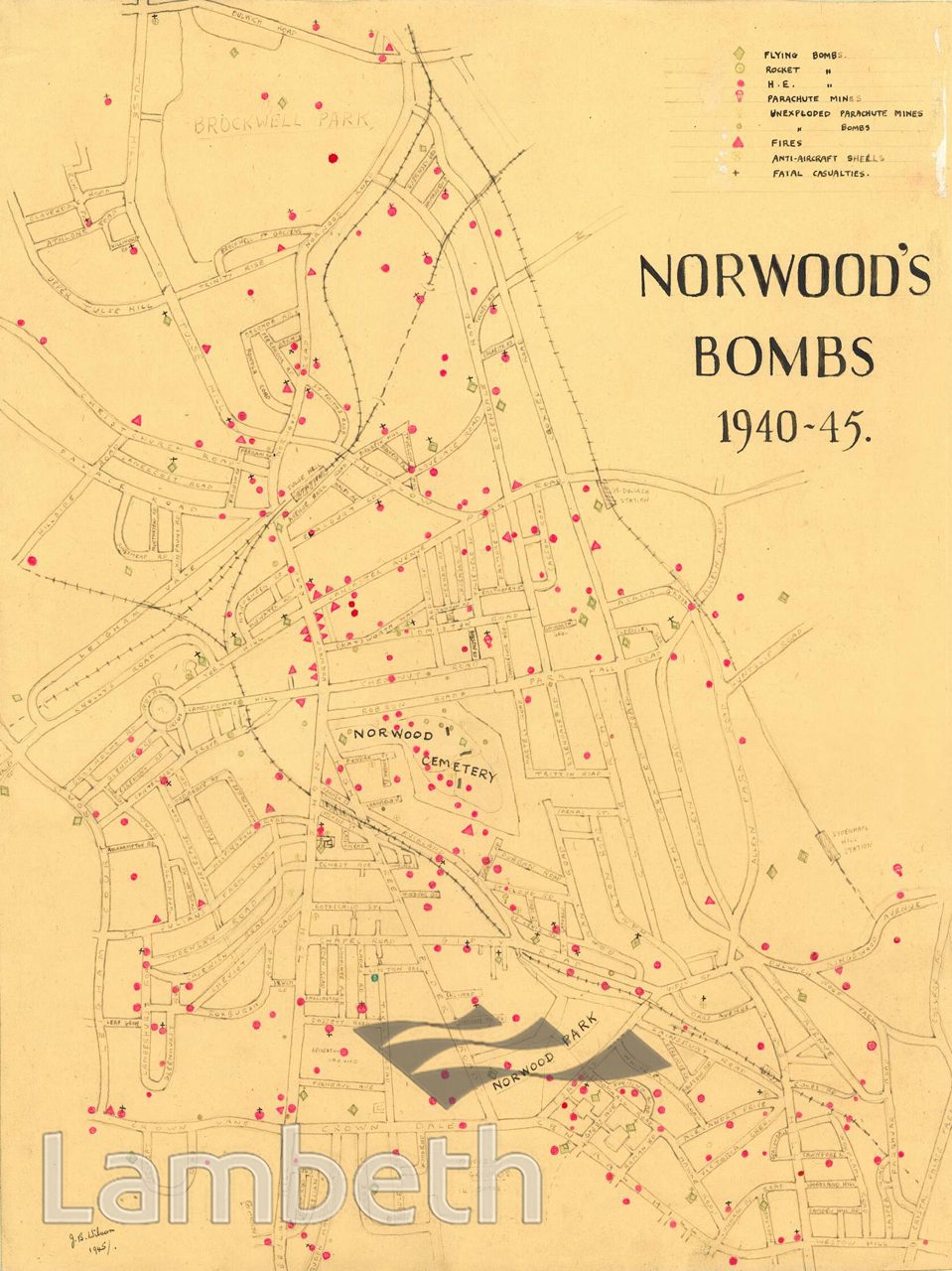 NORWOOD BOMB MAP, WORLD WAR II