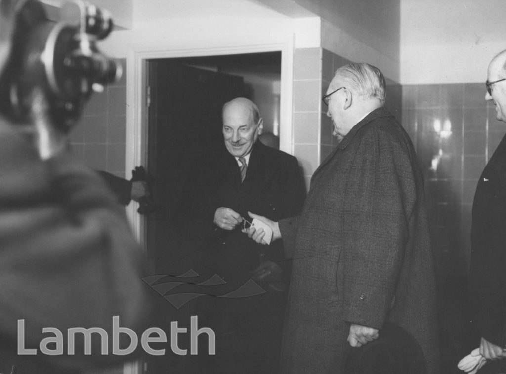 CLEMENT ATLEE, HOME OPENING, STUDLEY ESTATE, STOCKWELL