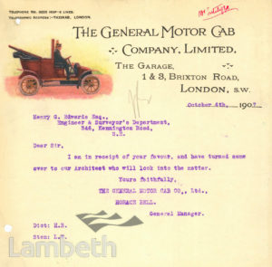 GENERAL MOTOR COMPANY LETTERHEAD, 1 BRIXTON ROAD, KENNINGTON