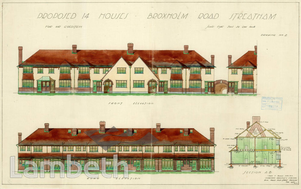 PROPOSED HOUSES, BROXHOLM ROAD, WEST NORWOOD