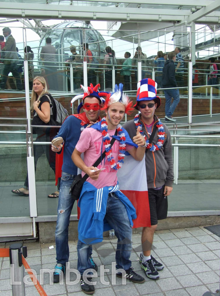 FRENCH OLYMPIC TEAM SUPPORTERS, LONDON EYE, SOUTH BANK