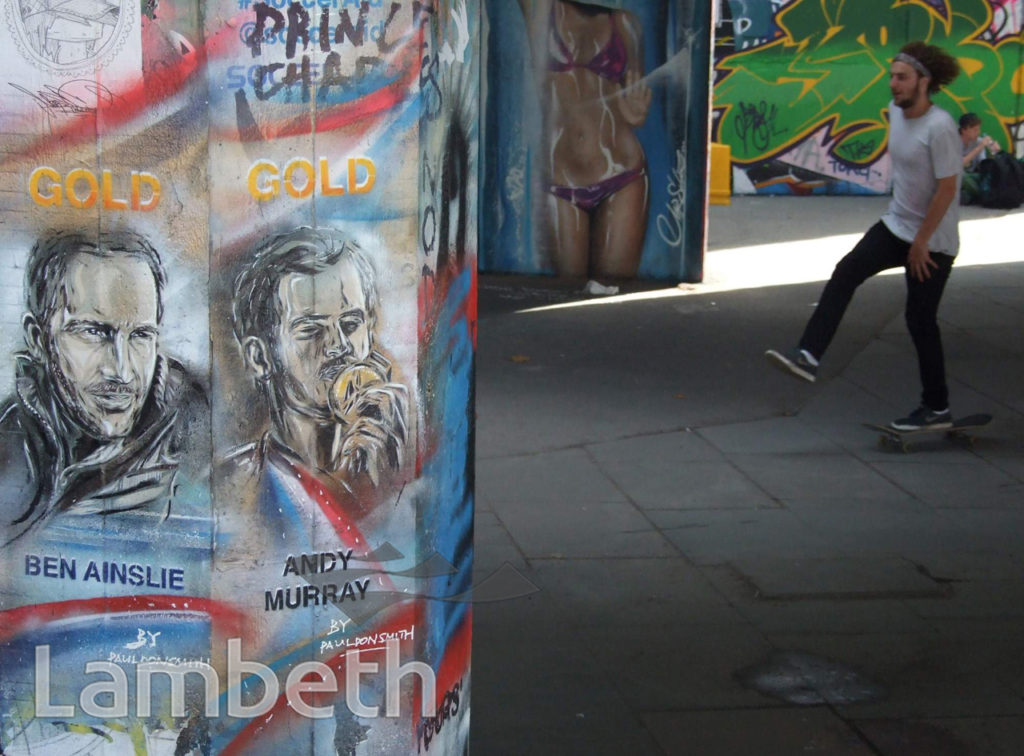 ANDY MURRAY & BEN AINSLIE, OLYMPIC GRAFFITI, SOUTH BANK