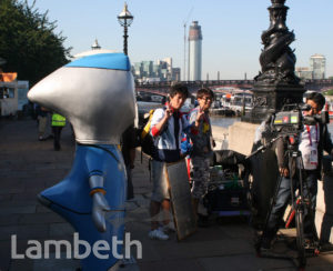 JAPANESE TV CREW, ALBERT EMBANKMENT WALKWAY, LAMBETH