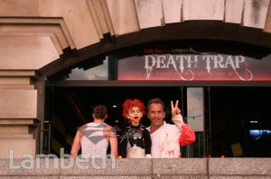 DEATH TRAP PERFORMER, COUNTY HALL, SOUTH BANK