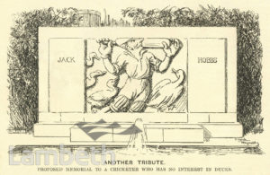 JACK HOBBS CARTOON, PROPOSED MEMORIAL