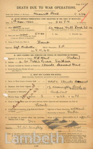 WORLD WAR II DEATH NOTICE: CLAUDE HART, HERNE HILL
