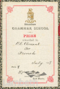 STREATHAM GRAMMAR SCHOOL PRIZE AWARD