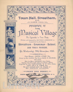MUSICAL OPERETTA, TOWN HALL, STREATHAM