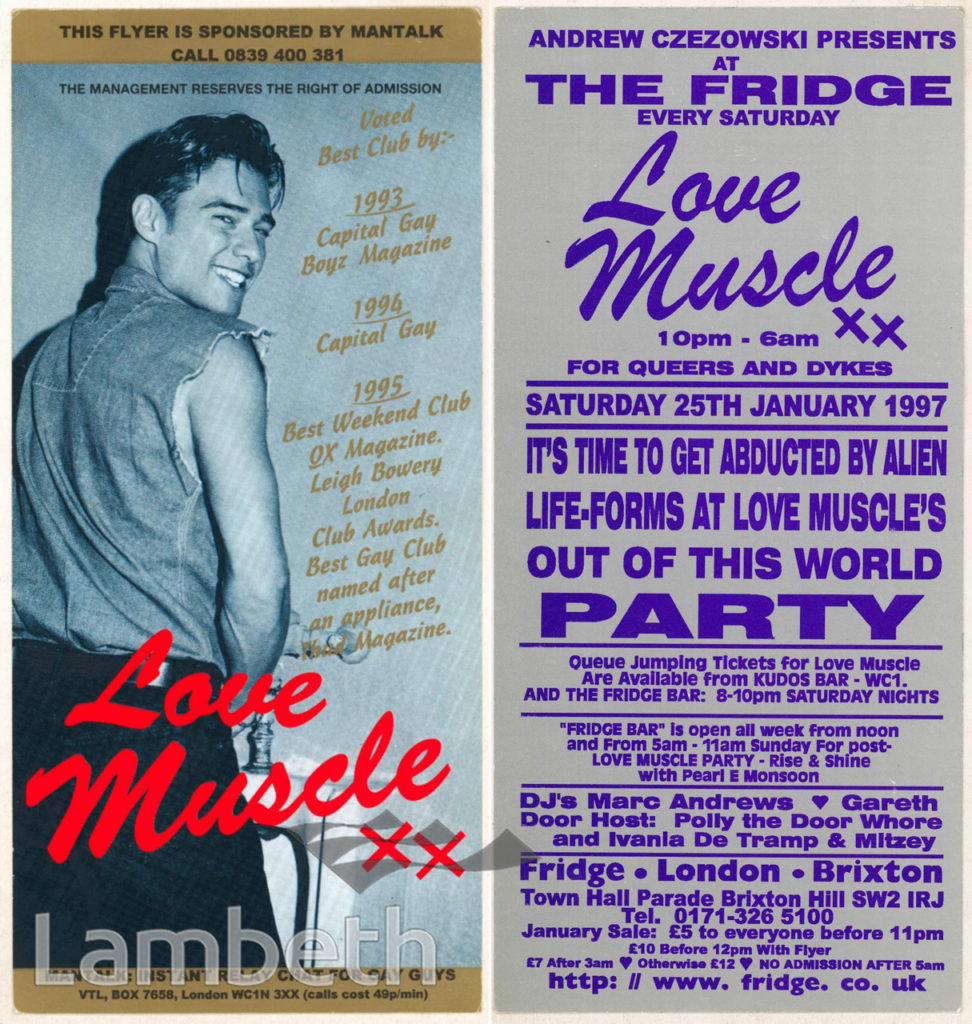LOVE MUSCLE GAY NIGHT, THE FRIDGE, BRIXTON HILL, BRIXTON
