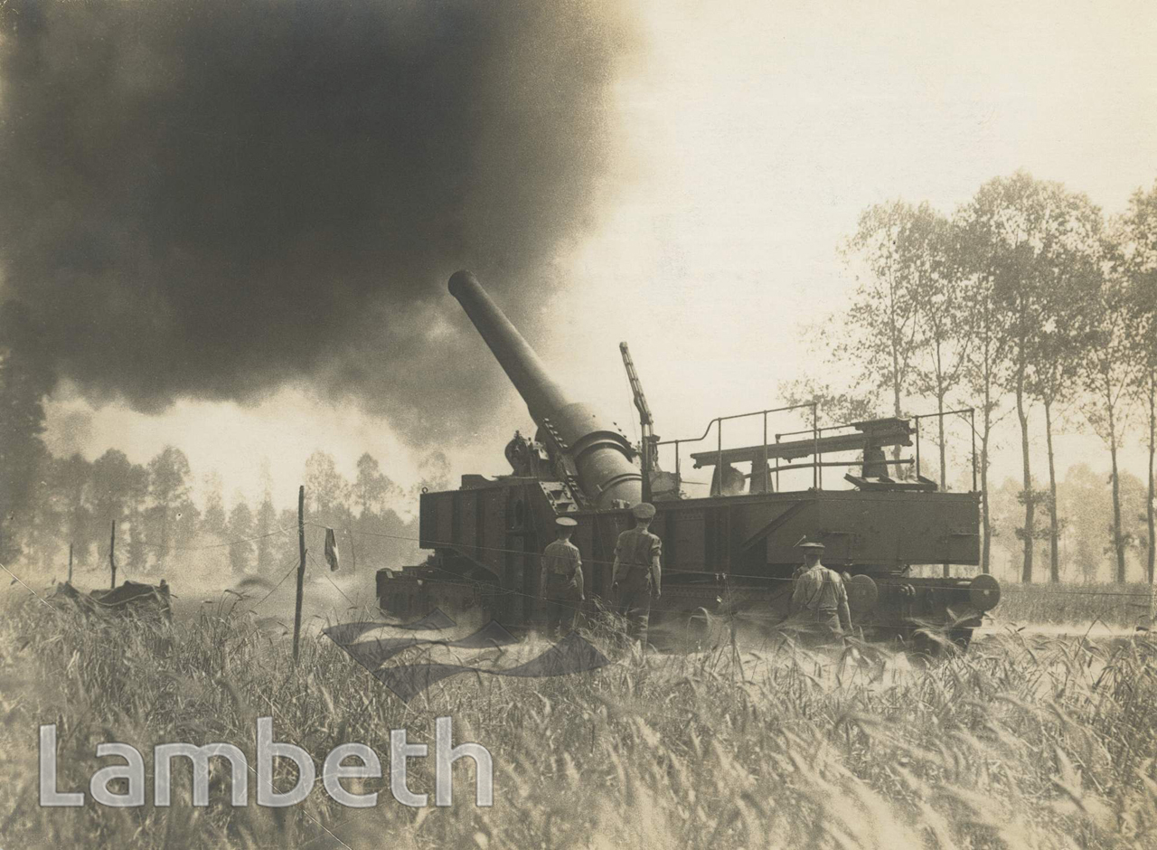 OFFICIAL WWI PHOTO: HEAVY GUN IN ACTION