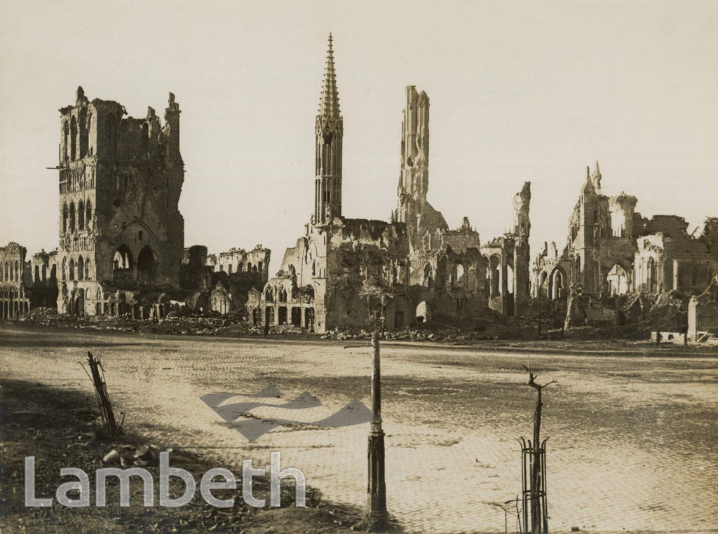 OFFICIAL WWI PHOTO: BOMB DAMAGE, YPRES, BELGIUM