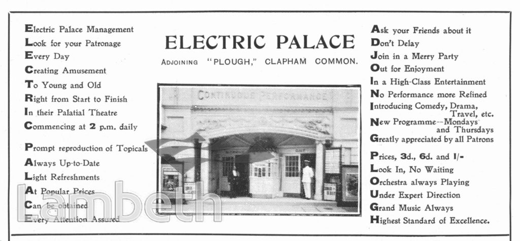 ELECTRIC PICTURE PALACE, VENN STREET, CLAPHAM