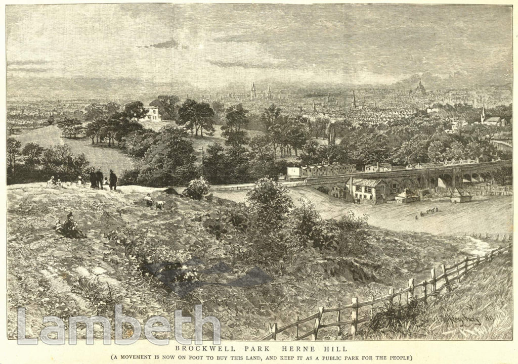 BROCKWELL PARK SITE, HERNE HILL, FROM KNIGHT’S HILL