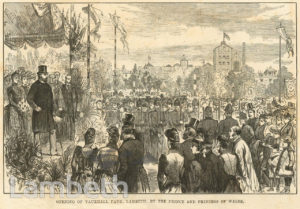 VAUXHALL PARK OPENING, SOUTH LAMBETH ROAD, VAUXHALL