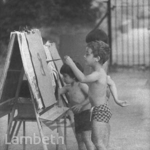 BOYS PAINTING, LOUGHBOROUGH PARK, LOUGHBOROUGH JUNCTION