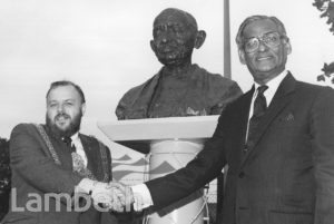 GANDHI STATUE, INDUSTRIAL ESTATE, MILKWOOD ROAD, HERNE HILL