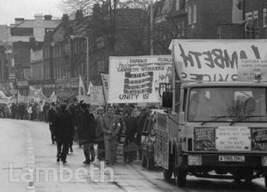 RATE CAPPING PROTESTS, CLAPHAM