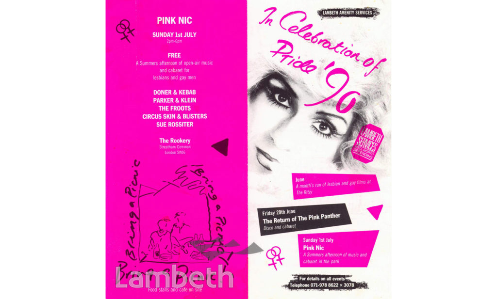 GAY PRIDE LEAFLET, LAMBETH