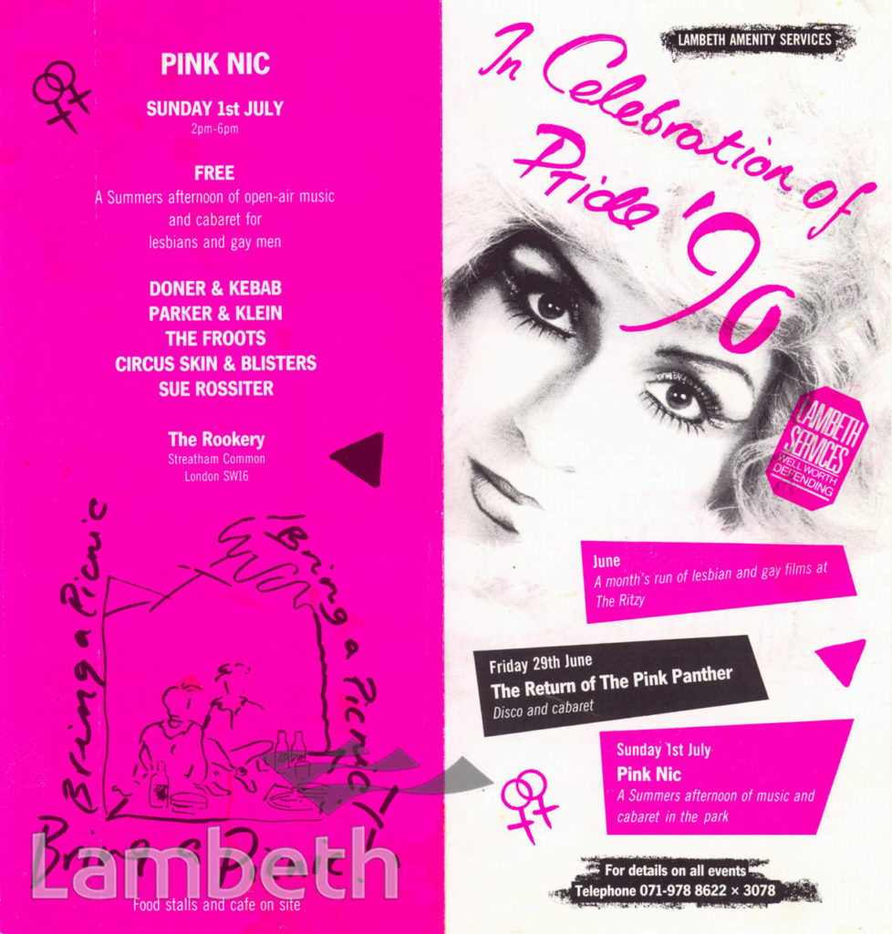 GAY PRIDE LEAFLET, LAMBETH
