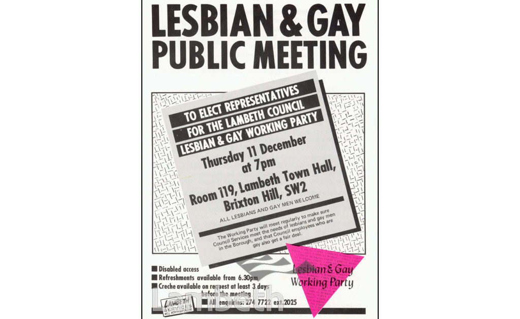 LESBIAN & GAY MEETING, LAMBETH TOWN HALL