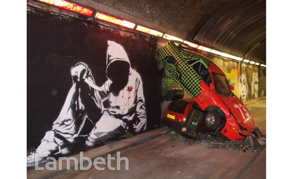 BANKSY ARTWORK, CANS FESTIVAL, WATERLOO