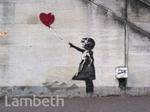 BANKSY ARTWORK, WATERLOO BRIDGE, SOUTH BANK