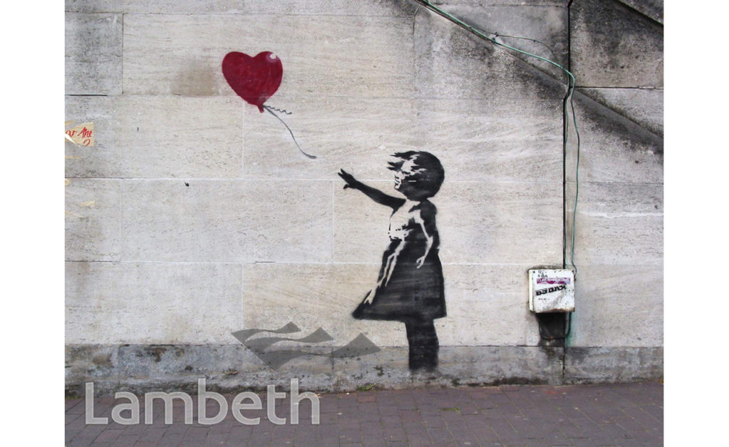 BANKSY ARTWORK, WATERLOO BRIDGE, SOUTH BANK