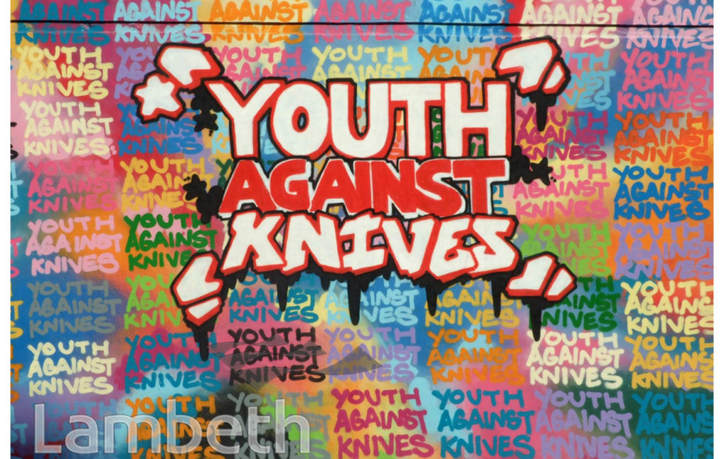 ‘YOUTH AGAINST KNIVES’ ARTWORK, AYTOUN ROAD, STOCKWELL