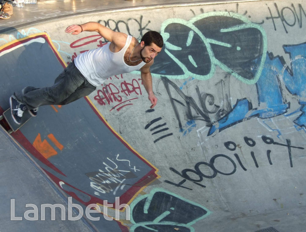 SKATEBOARDER, STOCKWELL PARK SKATEBOARD PARK, BRIXTON