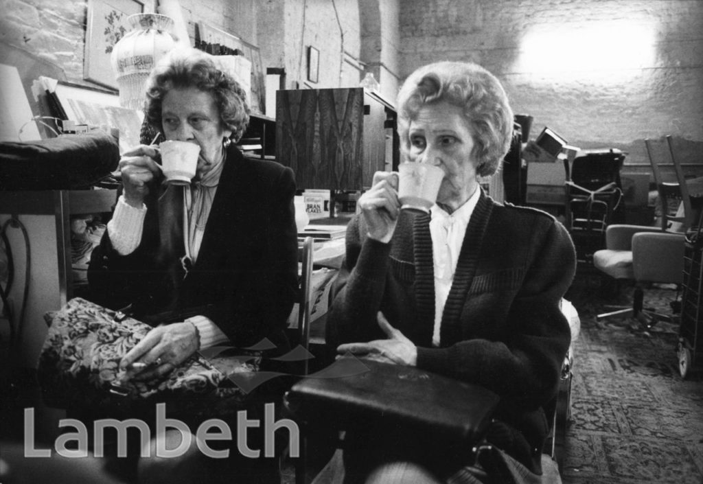 LADIES TAKING TEA, SECONDHAND STALL, BRIXTON MARKET