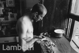PREPARING FOOD, SQUAT INTERIOR, BRIXTON