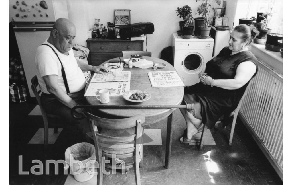 CYPRIOT COUPLE, COUNCIL FLAT, BRIXTON