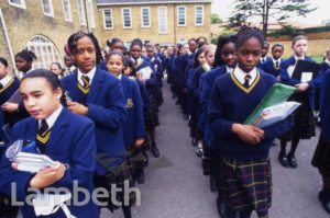 ASSEMBLY, LA RETRAITE SCHOOL, ATKINS ROAD, CLAPHAM PARK