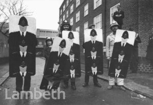 SPG EVICTION RE-ENACTMENT, KILNER HOUSE SQUAT, KENNINGTON