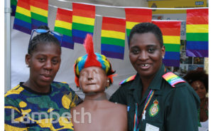 LONDON AMBULANCE SERVICE STAND, BLACK PRIDE, VAUXHALL