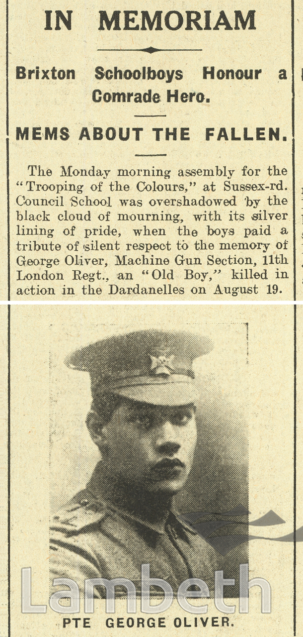 GEORGE OLIVER, KILLED IN ACTION, GALLIPOLI, WORLD WAR I