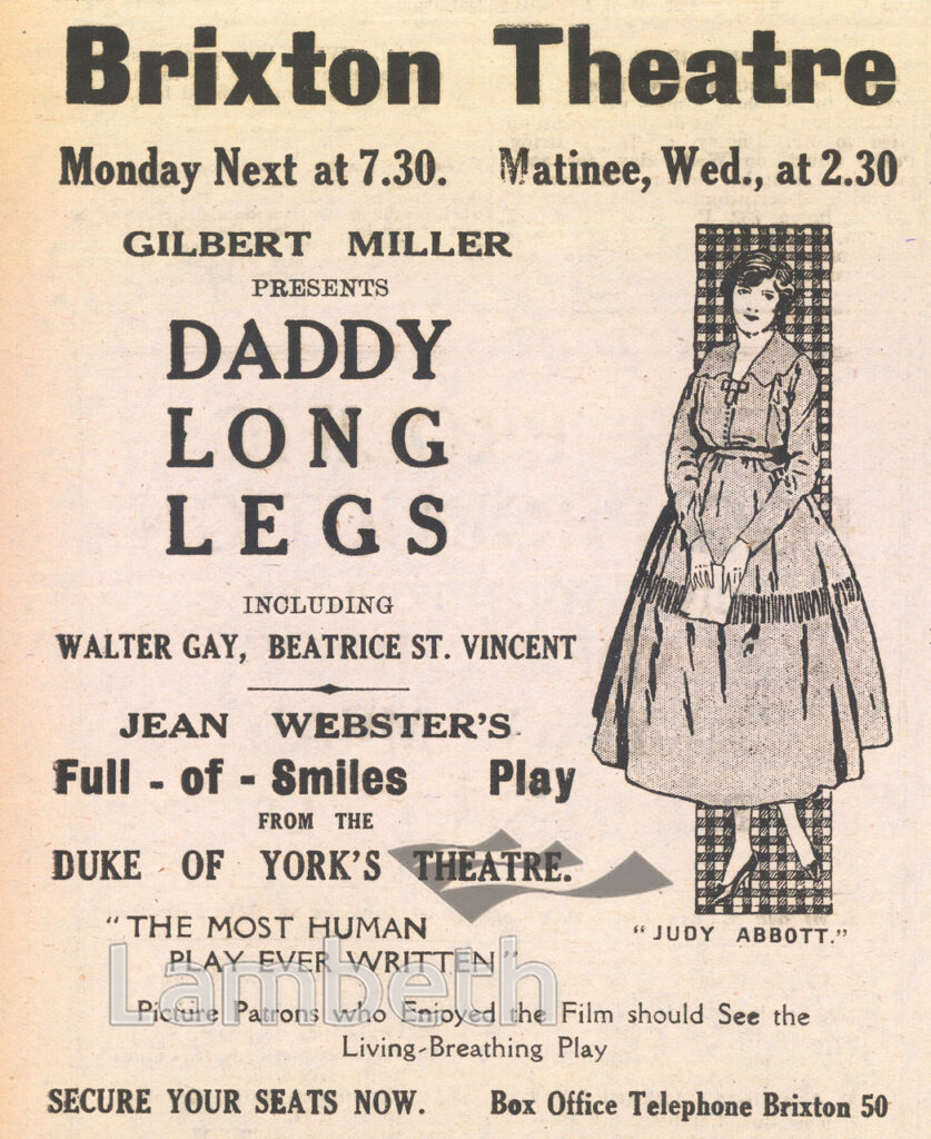 DADDY LONG LEGS’, BRIXTON THEATRE, BRIXTON OVAL