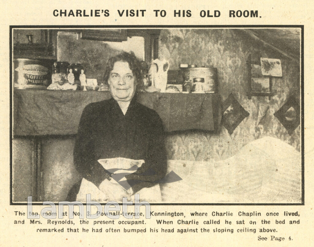 OCCUPANT CHARLIE CHAPLIN’S FORMER HOME, 3 POWNALL TERRACE