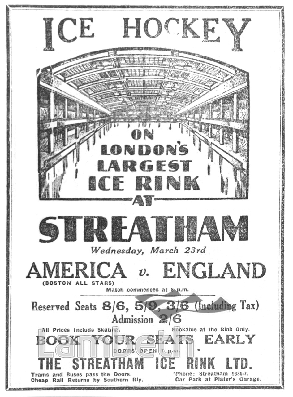 AMERICA V. ENGLAND, ICE HOCKEY, STREATHAM ICE RINK