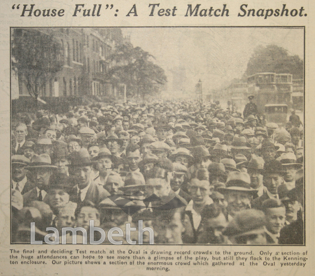 ASHES TEST MATCH CROWD, THE OVAL, KENNINGTON