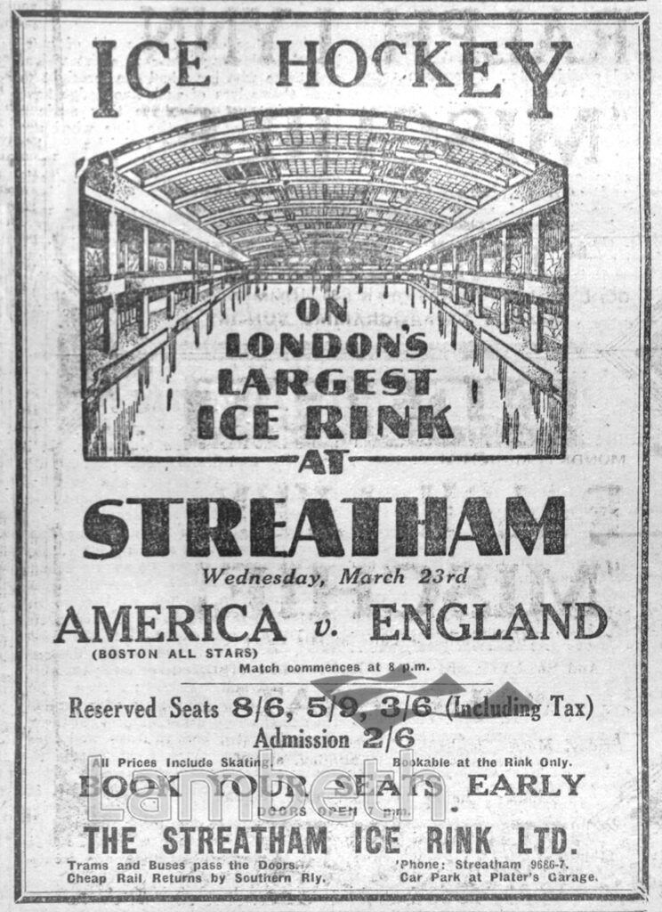 AMERICA V. ENGLAND, ICE HOCKEY MATCH, STREATHAM