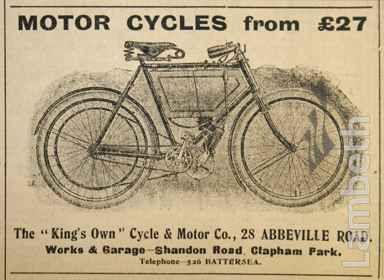 KING’S OWN CYCLE & MOTOR CO., 28 ABBEVILLE ROAD, CLAPHAM