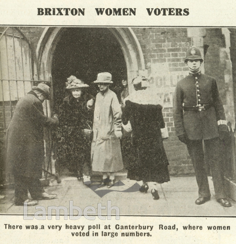 BRIXTON WOMEN VOTERS, CANTERBURY ROAD POLLING STATION