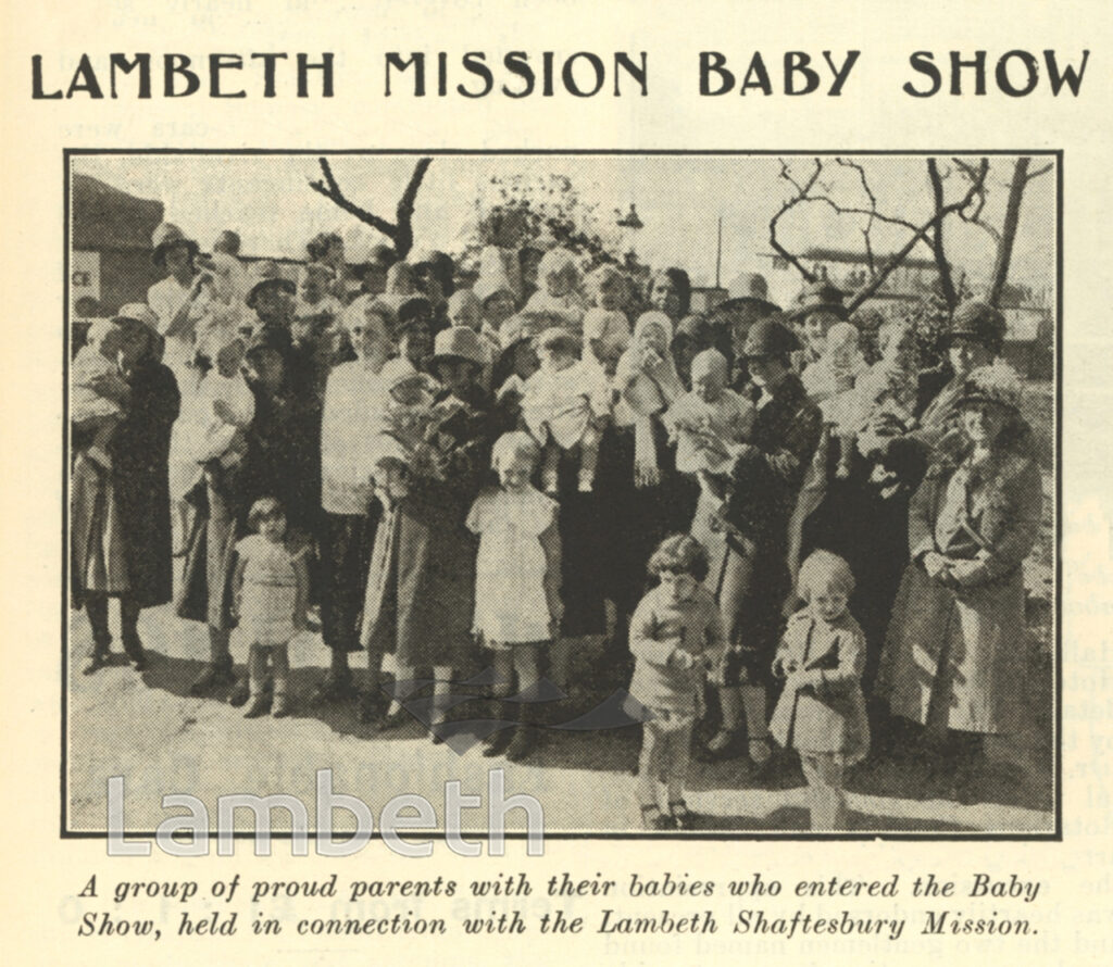 LAMBETH SHAFTESBURY MISSION BABY SHOW, WANDSWORTH ROAD