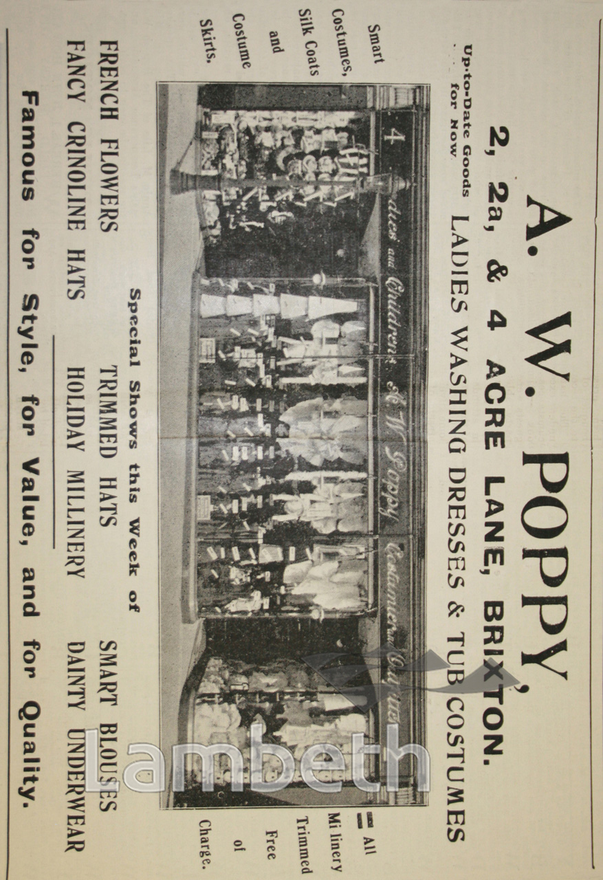 A.W.POPPY, 2-4 ACRE LANE, BRIXTON