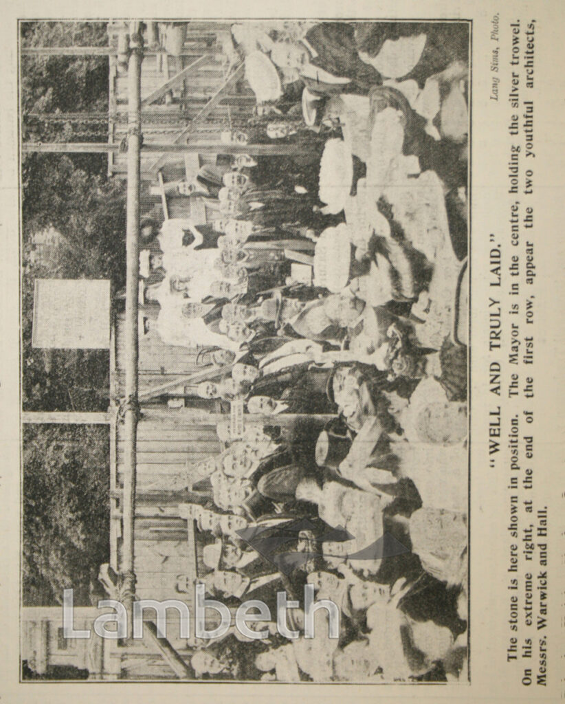 LAYING OF TOWN HALL FOUNDATION STONE, BRIXTON